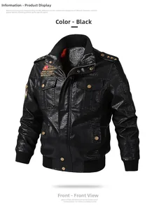 Dettaglio della giacca militare in ecopelle con toppe U.S. Army e spalline con stella dorata