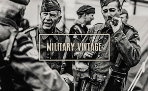Detailed view of military vintage embroidery on a PU leather bomber jacket sleeve