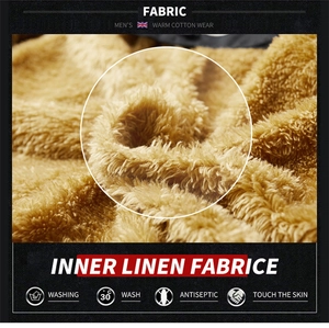 Detailed macro view of plush camel fleece lining showing warmth and softness of the jacket