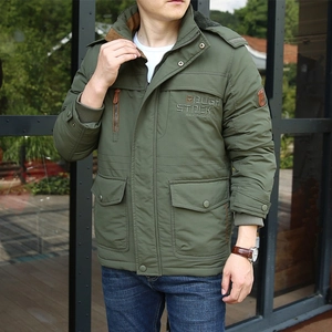 Men's Winter Warm Parka Jacket With Detachable Hood Fleece Lined Windproof Outdoor Cargo Coat Multi Pocket Outerwear