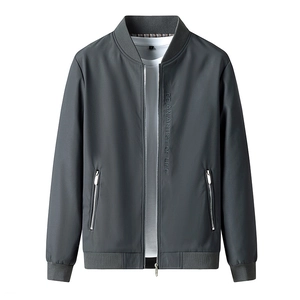 Herren Casual Bomberjacke Winddicht Polyester Oberbekleidung Mit Fleece Futter Stickerei Stehkragen Reißverschluss Mantel Für Den Alltag