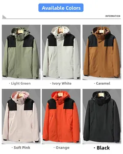 Vesres imperméables d'extérieur présentées en six coloris avec détails de capuche