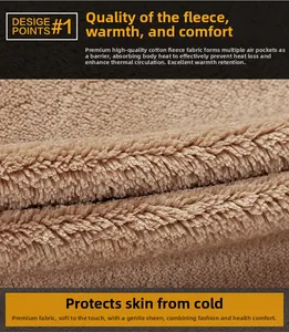 Close-up of thick brown coral fleece fabric showing soft texture and heat retention