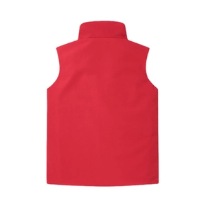 Back view of red outdoor functional fishing vest with stand collar and quick-dry fabric
