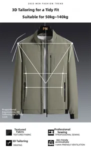 Detailed view of men's casual jacket featuring zippered chest pocket and ribbed cuffs