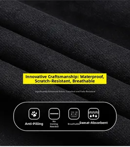 Macro shot of waterproof and scratch-resistant fabric on men's hooded jacket