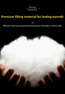 Close-up of lightweight and warm thick cotton padding used in the puffer vest