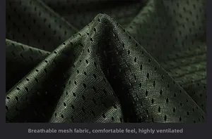 Détail de la doublure en maille respirante vert foncé avec une texture douce et confortable