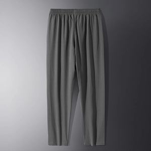 Mens dark grey straight leg casual sweatpants with elastic waist in minimalist style