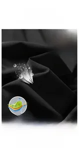 Macro detail of breathable black ice silk fabric texture for summer casual pants