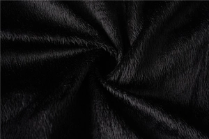Close-up of black faux fur lining with premium soft texture for men's leather jacket