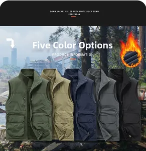 Gilet polaire extérieur pour hommes en cinq couleurs avec poches cargo fonctionnelles