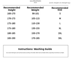Size chart for men's vintage straight denim jeans with height and weight recommendations