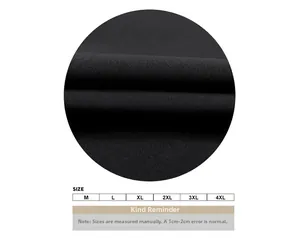 Detailed size chart for men's standing collar jacket ranging from M to 4XL in black color