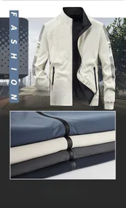 Mens reversible casual jacket with stand collar and ribbed cuffs in four classic colors