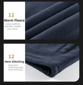 Détail de la texture polaire chaude et coutures précises sur le gilet d'hiver pour hommes