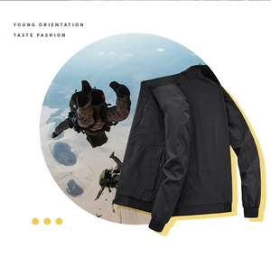 Detailed view of the ribbed cuffs and secure zipper pocket on this black casual jacket