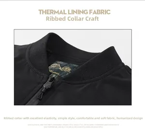 Detailed macro shot of the ribbed collar and matte black zipper on this men's casual jacket