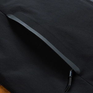 Men's business casual jacket featuring waterproof bonded pockets and matte zippers