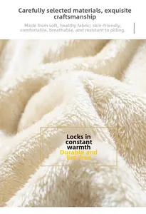 Detail macro of warm beige fleece lining showing soft thick texture and thermal fabric