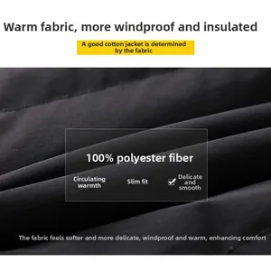Detail of 100% polyester windproof fabric showing black quilted texture and soft material