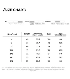 Detailed size chart for men jacket showing length, chest, and sleeve measurements in CM
