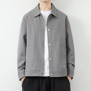 Herren Casual Jacke Retro Umlegekragen Einreihig Einfarbig Oberbekleidung Für Herbst Täglich Arbeit Mode Mantel