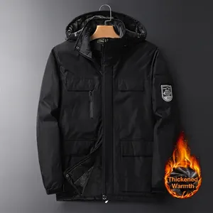 Men Women Outdoor Hooded Softshell Jacket Windproof Thick Fleece Lined Parka Coat For Winter Hiking Camping Fishing Casual