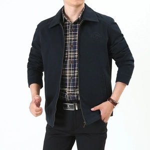 Veste décontractée bleu marine pour homme coupe ajustée avec col à revers et fermeture