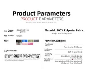 Detailed specs of waterproof outdoor ski jacket with 100% polyester fabric info