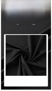 Macro du tissu en soie glacée noire montrant un drapé premium et une texture anti-boulochage