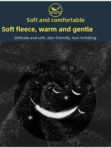 Close-up of black polar fleece fabric showing soft texture and high-density warm fibers