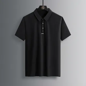 Polo en Satin Glacée pour Hommes Haut à Manches Courtes Séchage Rapide Respirant Refroidissant Chemises à Revers