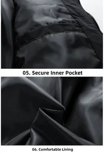 Detail der Herren Winterdaunenjacke mit einer Sicherheitsinnentasche und hochwertigem Futter
