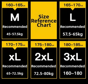Tableau des tailles détaillé pour chemise homme en coton à manches longues M-3XL