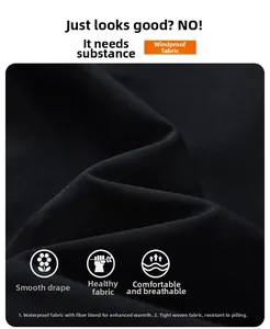 Detail of windproof and waterproof black textile fabric for men's casual spring jacket