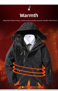 Detail of 400G thick fleece lining and heat-locking double-sided polar fleece