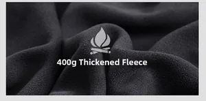 Detail of 400g thickened black polar fleece fabric with soft and warm texture
