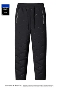 Détail du pantalon d'hiver pour homme avec texture matelassée et poches zippées