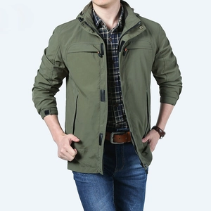 Veste Extérieure pour Hommes Coupe-vent Résistante à l'Eau en Nylon Coupe-vent à Capuche Décontractée Ample Multi Poches