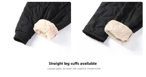 Détails du pantalon matelassé polaire avec options d'ourlet droit et resserré