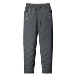 Pantalon Matelassé Chaud d'Hiver pour Hommes Jogging Doublé de Polaire Décontracté Imperméable Coupe-vent Épaissi Extérieur