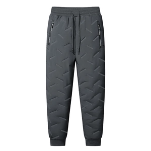 Pantalon de sport thermique gris foncé pour homme avec texture matelassée et cordon