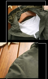 Detail of army green jacket featuring breathable mesh lining and sport zipper puller