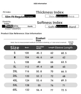 Size chart for MA1 pilot bomber jacket featuring detailed S to 6XL measurements for men