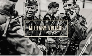 Detail of military vintage jacket showing high-quality fabric and classic retro outdoor style