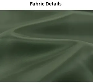 Macro detail of olive green MA1 bomber jacket fabric showing twill weave texture