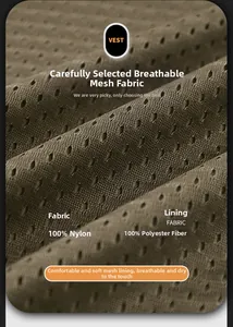 Gros plan du tissu en maille marron respirant pour gilets en nylon et en polyester