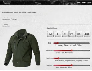 Detail view of army green cotton jacket showing fabric texture and functional shoulder straps