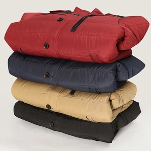 Men hooded quilted winter coat with thick fleece lining in four assorted colors